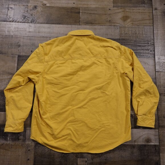 Eddie Bauer Flannel Button-Down Shirt Men’s Large Yellow Long Sleeve 100% Cotton - Picture 7 of 7